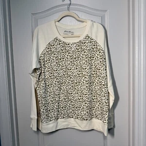 Eddie Bauer Women's Animal Print Legend Wash Sweatshirt Crewneck Size 2XL - Picture 1 of 4