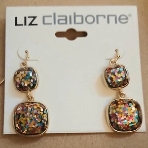 Pendientes perforados confeti brillo Liz Claiborne - Imagen 1 de 3