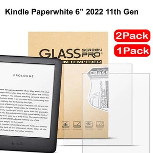 1 x 2 x verre trempé pour Kindle Paperwhite 6 pouces 2022 11e génération protection d'écran - Photo 1/5