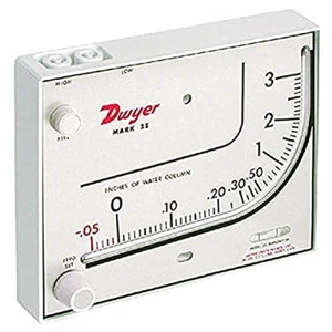 Dwyer® Liquid Filled Wall Mount Manometer, Mark II 25, 0-3" W.C., 3% Accuracy - Picture 1 of 12
