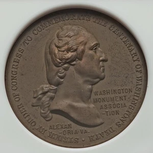 1904 Washington Monument Assn - Bronzemedaille - NGC MS64 - 40mm - Bild 1 von 4