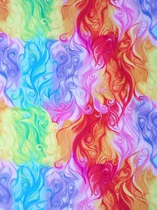 2 YD Timeless Treasures Regenblüte Chong-a Hwang #7943 Bright Rainbow Swirls - Bild 1 von 18