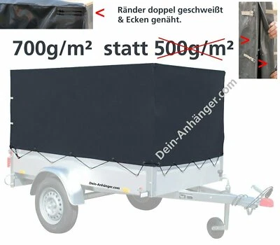 Hochplane Anthrazit 0,80m Plane für STEMA Anhänger F 750 DBL 850 opti AN 80cm FT - Bild 1 von 4