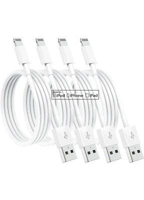 4 Pack [Apple MFi Certified] Apple Charging Cables 6ft, iPhone Chargers (White) - Image 1 of 4