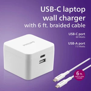 Philips 67.5W Dual USB A & C DC Adapter Charger - Picture 1 of 5