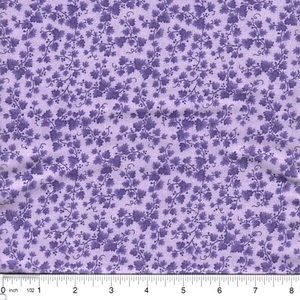 Lilac Purple Mini Vine Foliage Tonal 100% Cotton Fabric sold by the 1/4 yard - Picture 1 of 1