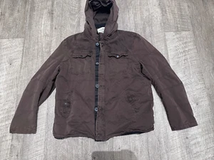 Sonoma dark brown  Jacket Men’s Medium Faux Fur Lined removable hood - Picture 1 of 15