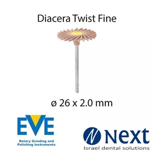 Dental Eve DIACERA Twist HP ZIRCONIA polishing diamond system NEW Fine 26 X 2.0 - Picture 1 of 2