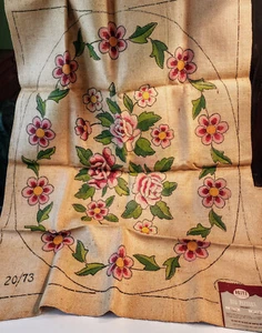 Vintage Dritz Rug Pattern Peony # 20/73 Burlap 30" x 40" New Old Stock - Picture 1 of 4