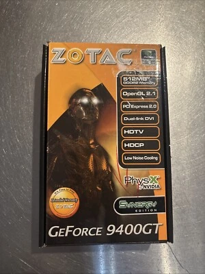 Tarjeta gráfica Zotac GeForce 9400GT 1GB DD2 128 BIT Synergy Edition, PCI Express Foto 1 de 4