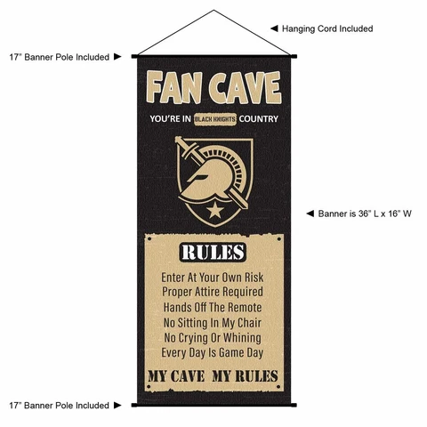 West Point Black Knights Man Cave Fan Room Banner Poster Art Canvas Cover