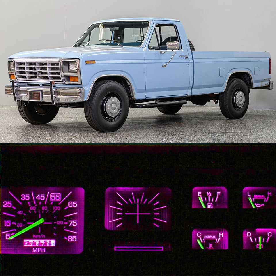 Kit de tablero LED rosa/púrpura para camioneta Ford 80-86 F100 F150 F250 F350 Foto 1 de 3