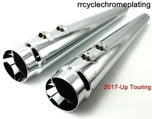 Chrome DNA Megaphone Style Slip-On Mufflers Harley Touring 2017-23 Road  Glide - Bild 1 von 8