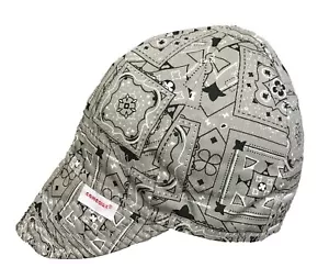 NWT Comeaux Caps GREY BANDANA Welding Welders Hat Reversible 100% cotton Grey - Picture 1 of 1