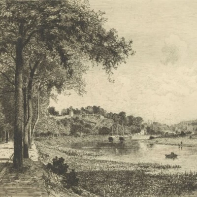 Maxime Lalanne Hennebont Bretagne Morbihan - Eau forte originale XIXe - Photo 1/3