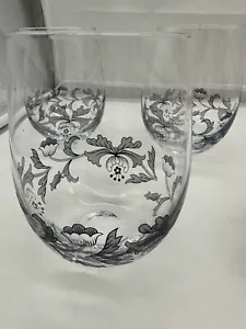 Juego de 4 copas de vino sin tallos de colección italiana Spode Blue, 19 onzas - Imagen 1 de 3