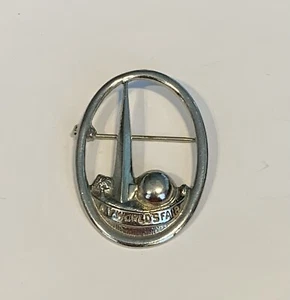 VINTAGE 1939 NY WORLD'S FAIR TRYLON PERISPHERE PIN VTG HTF #208 - Picture 1 of 3