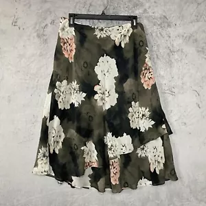 Falda floral oscura Evan Picone años 90 Fairy Grunge para mujer 16W caprichosa gótica Y2K - Imagen 1 de 7