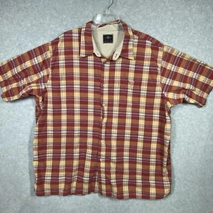 Wrangler Authentic Shirt Mens 3X-LG Red Orange Button Short Sleeve Plaid Western - Picture 1 of 10