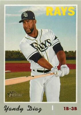 2019 Topps Heritage High Number #636 Yandy Diaz Tampa Bay Rays - Image 1 of 2