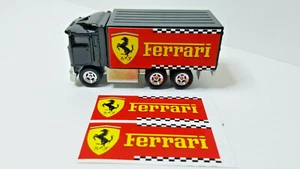 FERRARI - set of 2 stickers-fits Hot Wheels Hiway Hauler Trailer-Custom Trailer - Picture 1 of 3