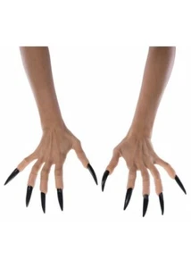 Long Witches Fingers BLACK CLAWS Talons Witch Halloween Prosthetic Fancy Dress - Picture 1 of 2