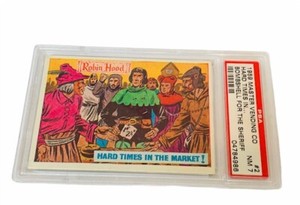 Master Vending Trading Card 1959 Robin Hood PSA 7 Bombshell Sheriff #2 Hard Time