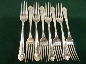 8 nice Vintage George Butler Silver Plated Dessert Side Forks #2 - Picture 1 of 1