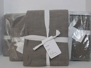 Pottery Barn Emery Black Grommet Cotton Lined Curtain 50 x 96" 4 Panels Gray NWT - Picture 1 of 4
