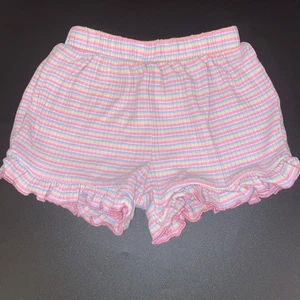 Garanimals Ruffle Shorts Toddler Girl Size 2T Pink Multicolor Stripe Pull-on - Picture 1 of 8