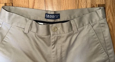 Izod Khaki Pants Boys Or Men's Tan 100% Cotton 29X32 Straight Fit Nice - Image 1 of 4