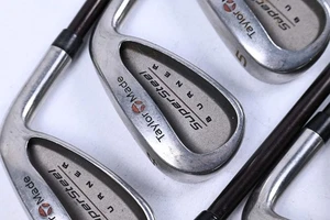 Taylormade Supersteel Irons / 3-PW+SW / Stiff Flex Taylormade Bubble 90 Shafts - Picture 1 of 7