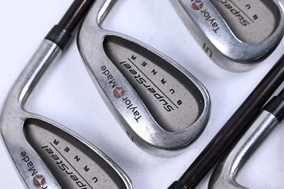 Taylormade Supersteel Irons / 3-PW+SW / Stiff Flex Taylormade Bubble 90 Shafts - Image 1 of 4