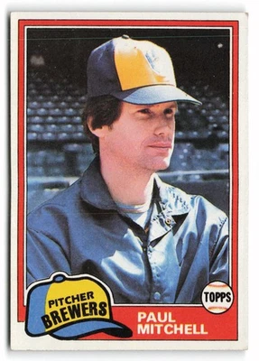 1981 Topps #449 Paul Mitchell Milwaukee Brewers - Image 1 of 2