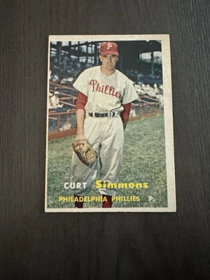1957 Topps #158 CURT SIMMONS Philadelphia Phillies Baseball Card - Image 1 of 2
