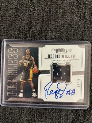 17-18 Reggie Miller Panini Dominion Patch Auto /25 - Image 1 of 4