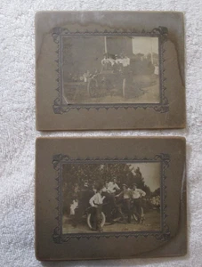 2 fotos originales antiguas de automóviles de gas a vapor de la década de 1890 1900 - Imagen 1 de 8