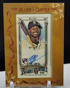Ryan Bliss AUTO Mini Enmarcado Novato 2025 Topps Allen & Ginter Seattle Mariners - Imagen 1 de 2