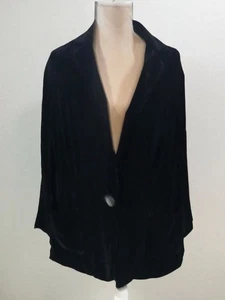 J Jill Silk Blend Velvet Black Blazer Womans Plus 2x Classic Minimalist - Picture 1 of 12