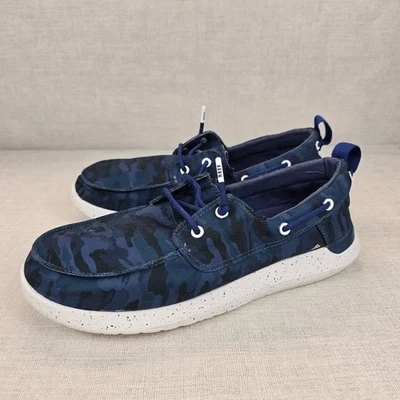 REEF Swellsole Pier Blue Camo Deck Shoes Casual Lace Slip On Men Size 14 - Image 1 of 4