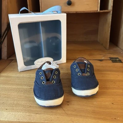 Sapatos de bebê Ralph Lauren tamanho 3 (6-9 meses) com caixa seminovos - Imagem 1 de 4