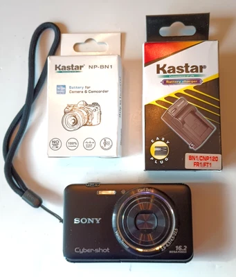 Sony Cyber Shot DSC-WX9 Digital Camera Black 16.2 MP 5X Zoom New Battery & Charg - Image 1 of 4