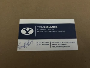 Yale University TOM HOLMOE Signed Business Card ATHLETIC DIRECTOR AUTOGRAPH - Picture 1 of 1