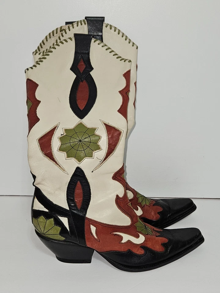 BCBGirls размер 8,5 многоцветный полный кожаные ковбойские сапоги - Изображение 1 из 4