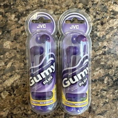 2 JVC Violet Gumy Plus Earphones w/ Remote & In-line Microphone Noise Isolation - Image 1 of 2