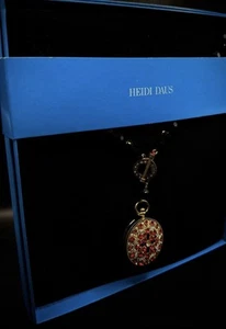 Heidi Daus Alice in Wonderland Pocket Watch Necklace SwarovskiCrystals - Picture 1 of 4