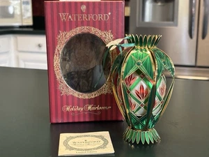 Waterford Holiday Heirlooms Lismore Grande Emerald Egg Ornament 2004 Limited Ed - Bild 1 von 18