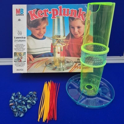 Kerplunk Ker-Plunk Game MB Games 1986 With Sticks and Marbles Original Box - Image 1 of 4