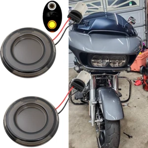 2x 1157 LED Turn Signals Blinker Light White Amber For Dyna FXSB Street Glide - Picture 1 of 12