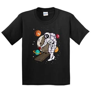 Boys Cornhole Shirt - Cornhole Astronaut Outer Space Spaceman Kids T-Shirt - Picture 1 of 4